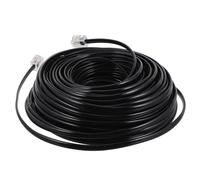 GARIOUANS Cable Telefónico de Extensión Rj11 6P4C de 4 Núcleos 20 Metros Negro para Línea Fija Doméstica Compatible Teléfono Fax y Módem Cable de Extensión para Conexión Estable