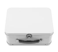 GARIOUANS Caja de Almacenamiento Multifunción en Forma de Maleta Ligera Gran Capacidad para Regalos y Joyas, Diseño Práctico y Delicado Color Blanco
