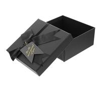 GARIOUANS Caja de Obsequio Cuadrada Negra 15X15X7 CM Lazo Estilo Ala Caja para Dulces y Galletas Empaque para Fiestas y Bodas y Detalles Pequeños
