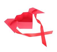 GARIOUANS Caja de Obsequio en Forma de Corazón Tapa Abatible Color Rojo Estrella Papel Decorativo Caja Romántica para Embalaje de Flores Perfumes y Chocolates - 1 Unidad