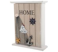 GARIOUANS Caja Decorativa Rústica de Madera para Llaves con Capacidad Grande y 6 Posiciones, Armario para Llaves de Pared Estilo Mediterráneo para Entrada del Hogar