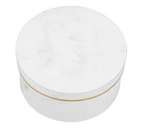 GARIOUANS Caja Redonda Grande para Arreglo Floral con Tapa Diseño Mármol Blanco Organizador Elegante para Flores y para Presentaciones Especiales