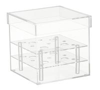 GARIOUANS Caja Transparente para Flores Preservadas Acrílica de 9 Agujeros, Soporte Cuadrado para Rosas, Contenedor de Flores Eterno Adecuado para Centros de Mesa y Decoración de Eventos