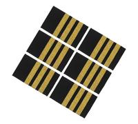 GARIOUANS Charreteras de Capitán Doradas 3 Pares con 3 Barras sobre Cinta Tejida Negra, para Uniforme de Piloto, Ingeniero Aeronáutico y Auxiliar de Vuelo, Accesorio Profesional para
