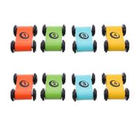 GARIOUANS Coche de Carreras de Madera para 8 Piezas Juego de Mesa Interactivo 4 Colores Miniatura Coches de Escritorio Educativos para Diversión y Coordinación Mano-Ojo