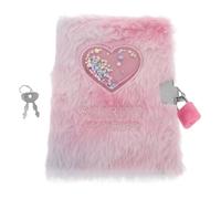 GARIOUANS Cuaderno con Funda de Peluche y Candado para Niñas Diario Infantil con Diseño de Corazón Bloc de Notas Suave y Compacto para Escritura y Secretos para Escuela y Regalos Teñido