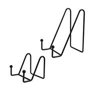 GARIOUANS Estante De Exhibición Metálico Doble Tamaño Grande y Pequeño Negro, Soporte Antideslizante y Resistente Al Desgaste, Plegable Para Decoración Del Hogar y Exhibición De Fotos, Libros y Platos