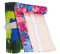 GARIOUANS Estuches de Lona para Lápices 48 Ranuras y Decoración Colegio, Rollos Enrollables de Lona para Arte y Dibujo, Adecuado para Niños y Artistas