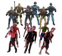 GARIOUANS Figuras de Acción Militares y Zombies 12 Piezas para Niños, Soldados de Plástico 10 Cm y Zombies 9,6 Cm, Articulados, Juguetes Educativos Simulación para Juego Estilo Aleatorio