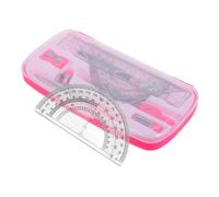 GARIOUANS Geometría Completo con Compás Transportador y Regla Kit Multifuncional y Compacto para Estudiantes Proyectos Escolares y Dibujo Técnico Color Rosa