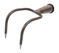 GARIOUANS Herramienta de Jardinería con Garra Metálica Resistente Cabezal de Doble Diente para Labrar y Deshierbar Rastrillo Manual para Suelo y Cultivo Exterior