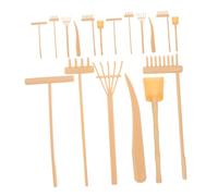 GARIOUANS Juego De 3 Herramientas De Jardín Zen De Arena para Bricolaje Mini Rastrillo Excavador Pequeño Rastrillo De Caja De Arena Zen De Bandeja