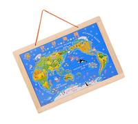 GARIOUANS Juego de Rompecabezas de Madera Mapa del Mundo y Mapa de China Rompecabezas Interactivo Pequeño de Geografía Juguete Cognitivo para Desarrollo y Coordinación