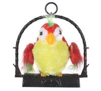 GARIOUANS Juguete de Loro Parlante Eléctrico Rojo para Niños, Tamaño Mediano, Grabador Interactivo y Educativo, Juguete de Aprendizaje Temprano, Decoración Colgante sin Batería, Obsequio