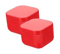GARIOUANS Latas Metálicas Cuadradas para Velas DIY, Tamaño Pequeño, Color Rojo, Recipientes de Hojalata Resistentes para Velas Aromáticas, Uso Manual y Almacenamiento, Pack de 2 Unidades