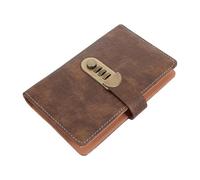 GARIOUANS Libro de Ahorro con Candado de Combinación, Cuero Pu Marrón Claro, 50 Sobres para Presupuesto Familiar, Planificador Seguro para Gestión de Dinero y Seguimiento de Gastos en Casa