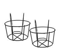 GARIOUANS Macetero Para Barandilla De Balcón 2 Piezas, Soporte Colgante De Hierro Para Plantas y Flores, Cesta Decorativa Para Terraza y Patio, 16 x 15 Cm, Uso Multifuncional