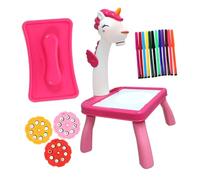 GARIOUANS Mesa de Proyección para Proyector de Dibujo Educativo de Unicornio para Pintar y para Desarrollo y Habilidades Prácticas Color Rosa