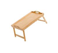 GARIOUANS Mesa Plegable de Madera Natural 50x30x23,5 Cm para Portátil y Desayuno, Escritorio Portátil Multifuncional Patas Abatibles, Bandeja Anti-caída para Cama y Oficina