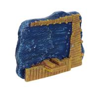 GARIOUANS Mini Muelle de Resina Azul Lago Oscuro para Bandeja de Arena Psicológica, Modelo Compacto para Terapia de Juego, Decoración Realista para Casas de Muñecas y Jardines en Miniatura