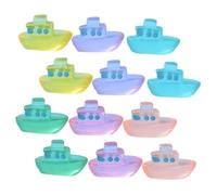 GARIOUANS Miniatura Barco Luminoso De Resina para Decoración Náutica, Set 12 Piezas Multicolor, Colección DIY para Micro Paisajes y Manualidades, Adecuado para Hobby y Regalos
