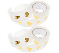 GARIOUANS Pegatinas de Corazón Adhesivas Transparentes Rollo 1000 Unidades 2 Rollos de 500 Etiquetas de Sellado para Sobres y Regalos Calcomanías para Manualidades y Eventos como San