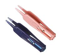 GARIOUANS Pinzas Multipropósito LED y Luz Redonda Bebés para Plástico Punta Segura Antideslizante, 2 Piezas para Limpiar Herramienta Nariz Ombligo para Recién Nacidos