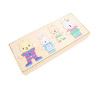 GARIOUANS Puzzle de Madera Educativa para Rompecabezas de Animales con Cambio de Ropa de Coordinación Mano-Ojo y Desarrollo Cognitivo Diseño y Divertido para Bebés y Pequeños