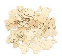 GARIOUANS Recortes de Madera sin Terminar Osos 24 Piezas Rodajas de Madera para Manualidades DIY Decoraciones Artesanales para Hogar y Scrapbooking