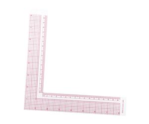 GARIOUANS Regla de Costura Forma de Escuadra Métrico Transparente con Roja Herramienta Multifunción para Patronaje Corte y Confección de Ropa para Modistas y Diseñadores