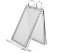 GARIOUANS Soporte de Exhibición de Menús Transparente con Base Soporte de Sobremesa Multiusos para Restaurantes Cafeterías y Hoteles Expositor Vertical para Carteles y Etiquetas