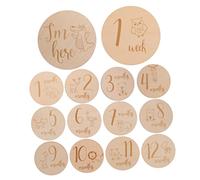 GARIOUANS Tarjetas de Mensual para Bebés de Madera Juego Números y Animales Marcadores de Crecimiento para Recién Nacidos y Bebés Decoración y Fotos