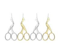 GARIOUANS Tijeras de Costura Mini Vintage de Acero Inoxidable Estilo Cigüeña Set de 4 Piezas en Color Dorado y Plateado Herramientas Multiusos para Bordado y Manualidades