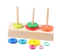 GARIOUANS Torre de Rompecabezas de Madera Desarrollo de Coordinación Mano-Ojo y Lógica para Niños Grandes Juego de Inteligencia Juguete Educativo 10 Niveles, Bloques Apilables de Colores