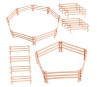 GARIOUANS Valla De Juguete para Granja, Vallas De Corral Realistas para Niños, Color Beige, 50 Piezas, Paneles De Vallado Hebillas, Juguetes Educativos para Granero y Animales De Granja