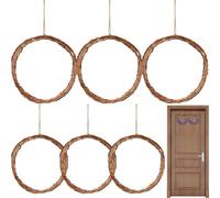 Garland Base, Willow Branch Material, Natural Rustic Texture, Artistic Display Foundation, Seasonal Decorating Forms, Wedding & Party Decors, Small Round Beige for Front Door, Classroom