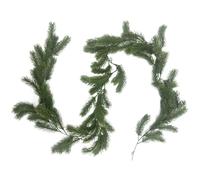 Garland Christmas - caña de aguja de pino artificial | Verdor real de invierno de invierno, guirnalda falsa engrosada de cedro | Caña verde decorativa navideña - chimenea mesa de pared de chimenea