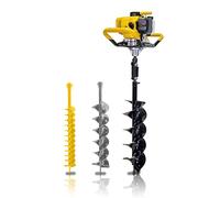 GARLAND DRILL 932 SG-V20 - Ahoyadora gasolina 2T, 52 cc, 1,95 CV, incluye 3 barrenas de 10/15/20 cm y 80 cm largo, doble hélice, muelle antivibración, uso a dos manos, acero laminado
