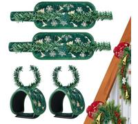 Garland Ties For Banister, Garland Ties | 4piece Pine Needle Fasteners | Garlands Twist Tiess | Garlands Tiess F0r Railing | 4piece Fasteners Adjustable For Doorway Plants Outdoor Mantle Garden Branch
