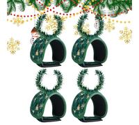Garland Ties - Twist Wire Fasteners for Holiday Event Decor | Green Bendable Material with Soft Grip, Secures Christmas Garland and Lights, Reusable Holder for Railings, Mantels 7.87x3.15x0.39 in