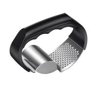 Garlic Crusher - 2 in 1 Ergonomic Grip Press | Stainless Steel Rocker with Easy Mince, Kitchen Tool for Ginger Scallion Home Apartments Dorms Restaurants Camping Picnics Bbqs Meal Prep