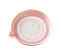 Garlic Grater - 5.31in Ceramic Plate | Handmade Gradient Glaze Ginger Cheese Plate Grater For Kitchen, 300g Traditional Dish For Onion Lemon Fruits Vegetables, Non-Slip Seasoning Tool