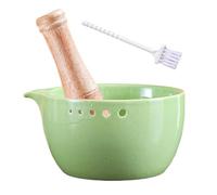 Garlic Grater Bowl - Kitchen Tool for Crushing Mincing | Ceramic Bowl with Fine Grating, Multi Purpose Garlic Ginger Grinder, Easy Prep Cooking Accessory 5.51x5.51x2.76 in