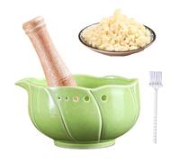 Garlic Grater Bowl - Manual Kitchen Utensils, Ginger Grating Bowl for Home Cooks, Cooking Enthusiasts, Women, Daily Meal Prep, Sauces, Marinades, Dressings, Camping, and Outdoor Cooking