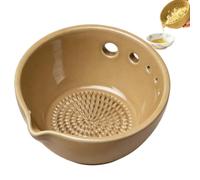 Garlic Grater Bowl - Resin 7x7cm 2 In 1 Grinder | Grating Bowl With 5 Hole Design, Easy Drain, Food Prep Use | Garlic Grinding Plate Kitchen Tool, Cooking Baking Prep
