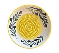 Garlic Grater Plate - Hand-Painted, Ceramic Manual Onion Grating Tool | Ginger Mincing Plate for Home Holiday Party Gatherings Meal Prep Daily Cooking