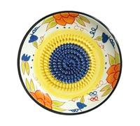Garlic Grater Plate - Hand-Painted, Ceramic Manual Onion Grating Tool | Ginger Mincing Plate for Home Holiday Party Gatherings Meal Prep Daily Cooking
