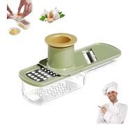 Garlic Grinder, Mini Garlic Slicer, Vegetable Cutter with Container, For Easy Slicing and Grinding, Shredding, Ginger & Vegetables (Green)