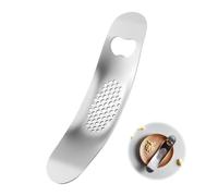 Garlic press, herramienta para preparar ajo, prensador de ajo con abridor de botellas, molinillo de ajo manual dos en uno, abridor de botellas, color plateado