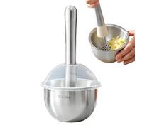 Garlic Press - Stainless Steel Kitchen Mincing, Handheld Condiment Crusher | Manual Aromatic Extraction Device Precision Food Preparation Mechanism For Home Kitchen Dining Room Meal